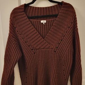 Tobi Chunky Knit Sweater Dress (Burgundy)